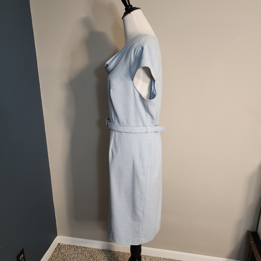 Calvin Klein Light Blue Midi Dress with Belt - Picture 5 of 10